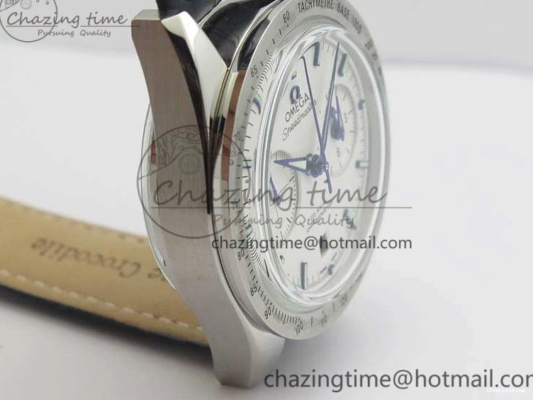 0126 AllSeason Speedmaster ’57 Co-Axial OMF 1:1 Best Edition White Dial Blue Markers A9300 (Free Leather Strap) 8132